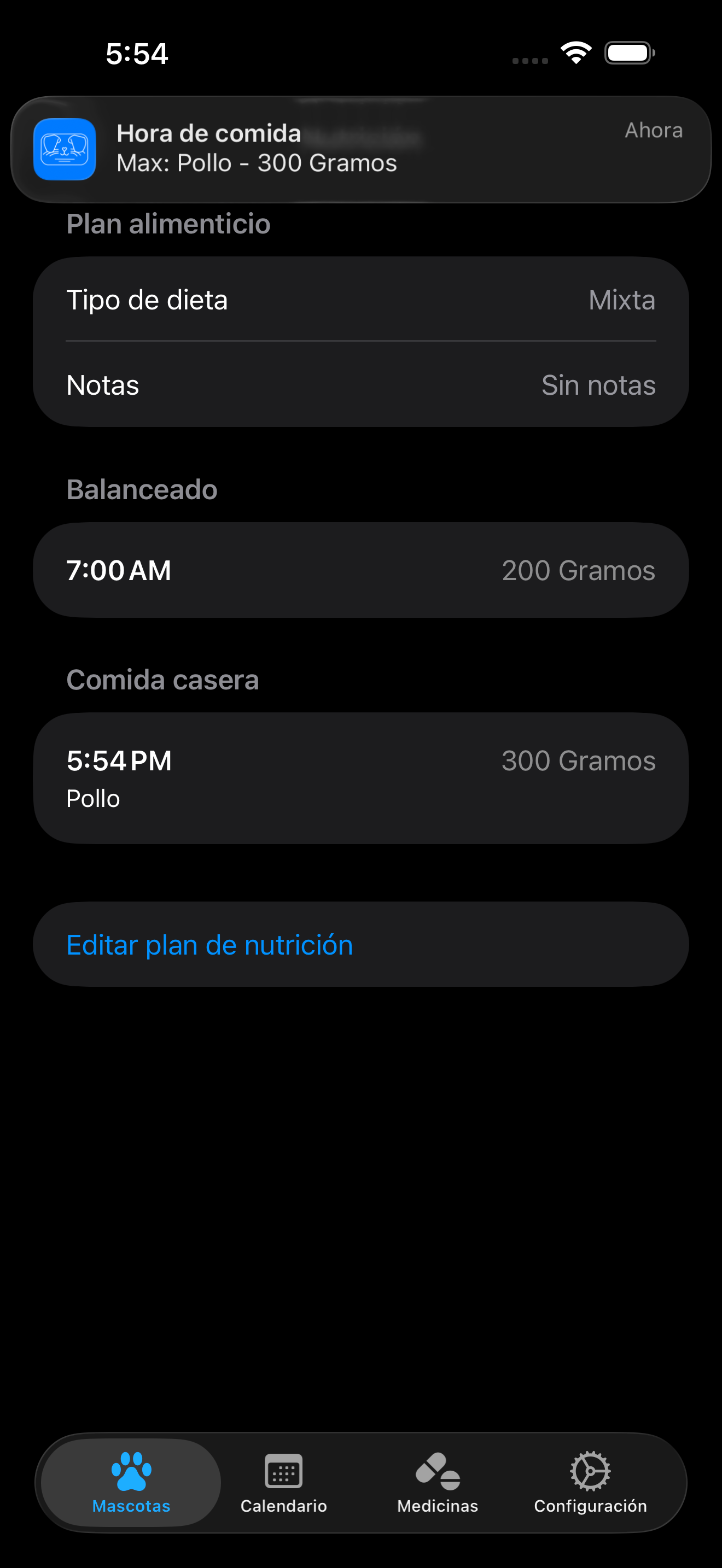Nutrición en iPhone
